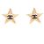 Brincos Chanel Coco Mark Star B24P Preto Dourado