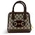 Gucci Horsebit 1955 Top Handle GG Coated Canvas with Leather Mini Marrone