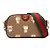 Gucci Mini GG Supreme Schultertasche mit Kette Braun