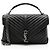Autre Marque Borsa a tracolla Large College in pelle di vitello matelassé con monogramma Saint Laurent Nero
