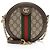 Borsa a tracolla mini rotonda Gucci GG Supreme Ophidia Marrone Beige