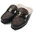 Louis Vuitton LV Logo Monogram Leder-Mules Braun