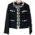 Autre Marque Chaqueta sin cuello Blugirl Folies de tweed Negro