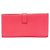 Hermès Béarn Soufflet Chevre Lange Geldbörse Pink - Ansicht 4