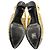 Décolleté Slingback Chanel Coco Mark Glitter Nero D'oro - vista 12