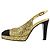 Décolleté Slingback Chanel Coco Mark Glitter Nero D'oro - vista 3