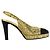 Décolleté Slingback Chanel Coco Mark Glitter Nero D'oro - vista 4