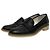 LANVIN en Bleu Leder-Loafer Schwarz