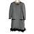 Autre Marque Abito in Tweed Mystrada con Piume sull'Orlo Marrone