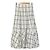 Autre Marque Falda larga acampanada de cuadros Jusglitty Check Flare Long Skirt Blanco