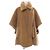 Max Mara TEBE Teddy Bear Camel Silk Cape Marrone