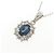 Autre Marque Platin-Saphir-Diamant-Halskette Blau - Ansicht 3