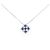 Autre Marque Platin-Saphir-Diamant-Halskette Silber