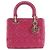 Autre Marque Borsa 2way Christian Dior Lady Dior Cannage in pelle di agnello Rosa