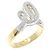 Autre Marque Anello Trever in oro giallo Au750 e oro bianco Au750 con diamante D'oro