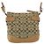 Borsa a tracolla Coach Signature Canvas Leather Marrone Argento Beige - vista 2