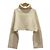 Autre Marque GALLARDAGALANTE Cashmere Blend Wool Short Turtleneck Pullover White