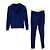 Autre Marque Conjunto LILLY E VIOLETTA Flower Mink Cashmere Azul Azul marino - vista 2