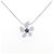 Autre Marque Pt900 Pt850 Saphir Diamant Halskette Blume Silber