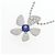 Autre Marque Pt900 Pt850 Saphir Diamant Halskette Blume Silber - Ansicht 3