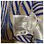 Malha Lame com Riscas Chanel Coco Mark Azul Bege - vista 9