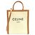 Céline Celine Small Vertical Celine Cabas Tasche aus Baumwollcanvas und Kalbsleder Beige