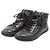 Sneakers alte Chanel in pelle con catena Nero