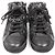 Sneakers alte Chanel in pelle con catena Nero - vista 2