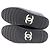 Sneakers alte Chanel in pelle con catena Nero - vista 3