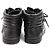 Sneakers alte Chanel in pelle con catena Nero - vista 5