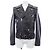 16 Céline Celine Klassische Bikerjacke aus Kalbsleder Schwarz