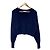 Chloé Chloe V-Ausschnitt Kaschmir Cropped Pullover Blau Marineblau