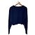 Chloé Chloe V-Ausschnitt Kaschmir Cropped Pullover Blau Marineblau - Ansicht 2
