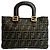 Bolsa Fendi Zucca Canvas Leather Marrom Preto