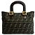 Bolsa Fendi Zucca Canvas Leather Marrom Preto - vista 3