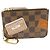 Louis Vuitton Pochette Clé Damier Coin Case Key Case Castaño