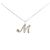 Autre Marque Platin-Diamant-Halskette mit Initial M Silber