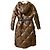 Max Mara THE CUBE Casaco longo de penas com capuz em nylon Marrom - vista 2