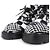 Chanel COCO Mark Sequined Plaid Pattern Tweed Ankle Boots Black - view 4
