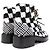 Chanel COCO Mark Sequined Plaid Pattern Tweed Ankle Boots Black - view 6