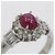 Autre Marque Anello in platino Pt900 con rubino stella e diamante Argento - vista 4