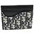 Tarjetero Dior Saddle de jacquard Dior Oblique y piel de becerro granulada Negro Beige Azul marino