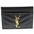 Yves Saint Laurent Saint Laurent Paris Monogram Embossed Calf Leather Card Case Black