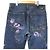 Pantalones de denim Gucci con bordados florales Azul - vista 4
