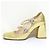 Décolleté Roger Vivier Trevivier con cristalli e tacco largo D'oro - vista 2