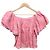 Autre Marque Blusa in lino a spalle scoperte e arricciata MYLAN Rosa