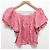 Autre Marque Blusa in lino a spalle scoperte e arricciata MYLAN Rosa - vista 2