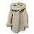 Autre Marque Abrigo de forro polar y piel de zorro VLAB Beige