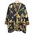 Autre Marque LEONARD FASHION Flower Jewelry Print Collarless Coat Black