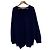 Balenciaga V-Ausschnitt Kaschmir Strickpullover Blau Marineblau